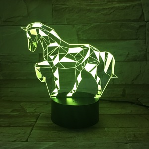 Unicorno personalizzato RGB Kids Room Creative Usb 3AA batteria <span class=keywords><strong>3D</strong></span> Illusion Base in acrilico tavolo da scrivania per bambini lampada a luce notturna a LED - Product Image 4