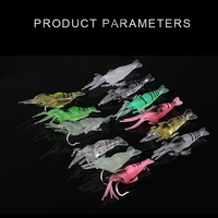 10 pièces/sac haute qualité réaliste doux crevette pêche Simulation crevette lumineuse artificielle crevettes appâts leurres avec goût de poisson