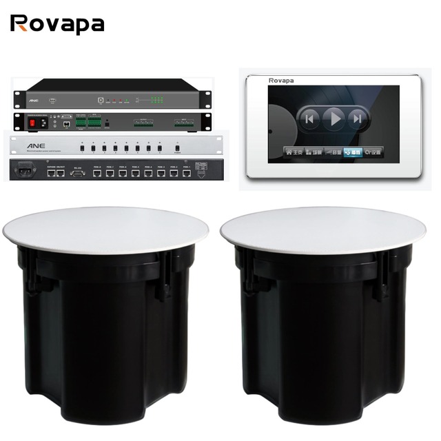 Dante ABS 8Inch 60W Speaker Embedded Round Ceiling Mount Speaker for Hall Corridor Hallway Amplifier Controller System