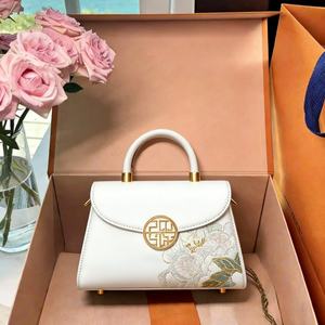 Sac à main de luxe en cuir véritable pour femmes avec fermeture éclair - Product Image 1