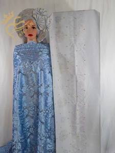 Высококачественная Красивая Роскошная хлопчатобумажная кружевная африканская Кружевная Ткань 5 ярдов вышивка вуаль - Product Image 5