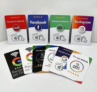 Carte de visite professionnelle NFC programmable ISO 14443A en PVC avec code QR 215, pour réseaux sociaux, avis Google, support mini-étiquette RFID, paiement hôtelier