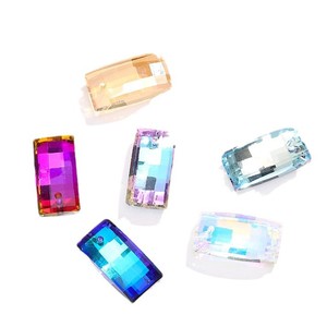 Nantong Rectangular Crystal Glass <b>Beads</b> With Pendant Holes For Jewelry Making - Product Image 5