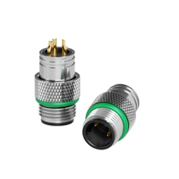Connecteur circulaire étanche IP67 de qualité industrielle Lshitech 2/3/4/5 broches M12 avec prise mâle et écrou de verrouillage frontal