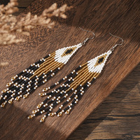 Anting-anting rumbai manik-manik Boho Go2boho untuk wanita anting-anting menjuntai pinggiran panjang buatan tangan hadiah perhiasan pernyataan etnik