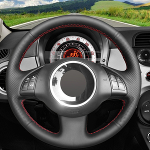 2025 cubierta de <span class=keywords><strong>volante</strong></span> de cuero transpirable para las cuatro estaciones accesorios de coche para <span class=keywords><strong>Fiat</strong></span> <span class=keywords><strong>500</strong></span> 2007-2015 500E 2014-2018 500C 2014-2017 - Product Image 2