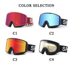 לוגו מותאם אישית משקפי שמש חורף גודל overstboard מסכה משקפי מגן שלג לגברים משקפי מגן אנטי ערפל גליליים - Product Image 2