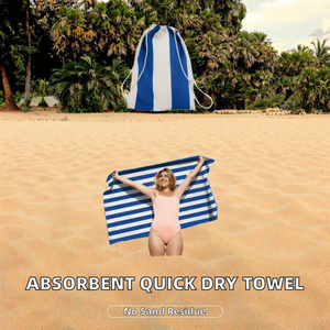 Serviette de bain et de plage moderne en microfibre rayée de luxe, haute absorption, 80x160cm, pour adulte, impression personnalisée, sans sable, séchage rapide, pour les vacances - Product Image 2