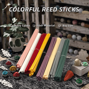 Bâtonnets diffuseurs synthétiques écologiques et inaltérables pour diffuseur de parfum, en rotin coloré (gris, marron, jaune, rose), grand format 10 cm - Product Image 2