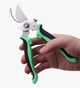 Sécatrices en acier au carbone de qualité supérieure avec poignée en caoutchouc rouge, jaune et vert, outil de jardinage pour fleurs - Product Image 1