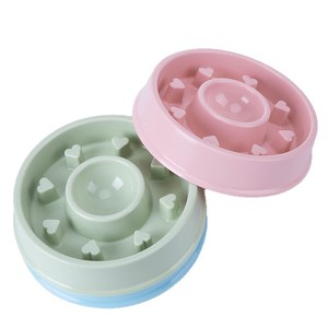 Bol pour chien et chat Harry YaYa à alimentation lente 20,5x4,5cm PP antidérapant anti-renversement bleu rose vert - Product Image 3