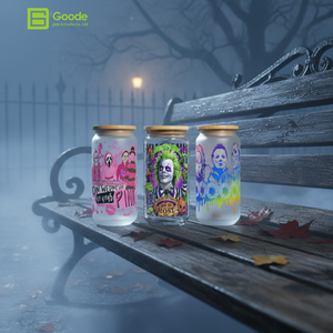 Etiquetas Adhesivas Personalizadas al por Mayor Goode, Bajo MOQ, Resistentes al Agua, Diseño <span class=keywords><strong>Scream</strong></span> Fear Joker, Envolturas para Vasos <span class=keywords><strong>de</strong></span> 16oz con Protección UV DTF - Product Image 3