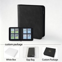 JUZI Classeur en cuir PU à 4 pochettes et 144 pages avec motif denim, album de rangement portable pour collection de cartes à collectionner