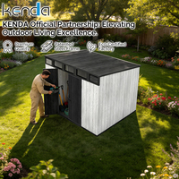 Abri de jardin extérieur Kenda 10x8 pieds, structure en acier brevetée de 25 mm, panneaux à double paroi de 15 mm, durée de vie supérieure à 10 ans, entretien zéro.