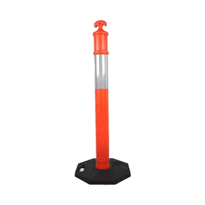 Heavy duty 6kg/8kg/12kg 1100mm red ttop PE+rubber delineator post