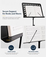 Pupitre de musique professionnel moderne pliable, étanche et multifonctionnel en acier au carbone épaissi, support de partition réglable sur trépied de bureau