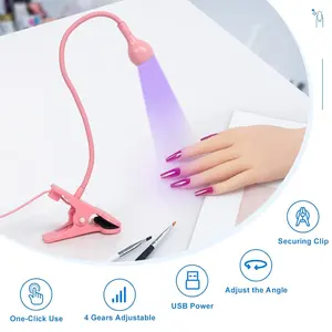 Lámparas <span class=keywords><strong>LED</strong></span> para uñas, lámpara de cuello de cisne Flexible de 3W, secador de manicura de uñas de secado rápido, luz de curado de esmalte de Gel para uñas de Gel - Product Image 2