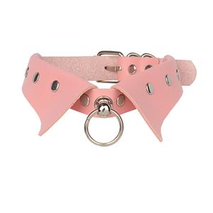 Personalized Bohemian Gothic Punk Leather Collar <b>Necklace</b> with Round O-<b>Ring</b> Pendant for Halloween - Product Image 4