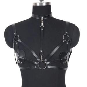 SacKnoveホットベルトチェストストラップランジェリーボディスーツBdsm Bandageセックストイ男性ネックカラーセクシーレザーコスチュームボディハーネス女性 - Product Image 2
