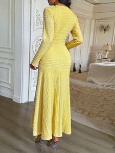 Vestido Casual Largo para Mujer, Estilo Vintage Europeo Americano, Elegante, <span class=keywords><strong>Manga</strong></span> <span class=keywords><strong>Larga</strong></span>, Color Sólido, Corte en A, Antiarrugas - Product Image 5