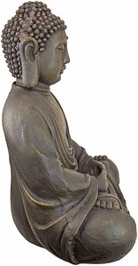 La Estatuilla de la resina de meditación Buda de la gran templo jardín estatua medio 66 cm Polyresin oscuro piedra - Product Image 2