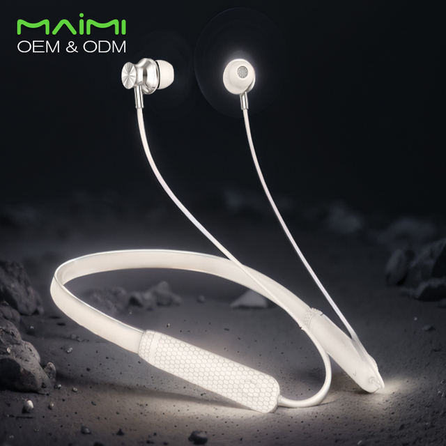 Maimi Magnetic Neckband Headphones BT5.3 Waterproof IPX5 Touch Control Sports Wireless Earphones Soft Silicone Headset