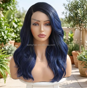 Nouveauté Perruques Lace Front synthétiques de haute qualité, couleur <span class=keywords><strong>Jazz</strong></span> ondulée naturelle, vente en gros de dentelle transparente bon marché - Product Image 1