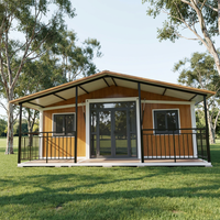 Maison conteneur modulaire préfabriquée moderne de 20 pieds, bureau de chantier avec panneaux muraux isolés et structure métallique