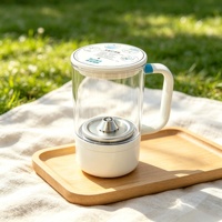 Gobelet purificateur d'eau à l'ozone en verre et plastique, couvercle de qualité alimentaire, fonctionnement silencieux à un bouton, pour soins bucco-dentaires et nettoyage de prothèses dentaires