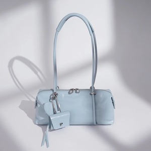 Sac à bandoulière en cuir véritable pour femme 2026, sac baril avec mini pochette, nouvelle mode, sac East West - Product Image 1