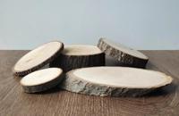 Plateau rond rustique en tranches de bois naturelles écologiques, idéal pour la présentation de plats et le bricolage, sans danger pour les aliments