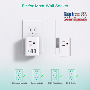 3 Port USB <b>Extension</b> <b>Socket</b> with Plastic Housing US <b>Plug</b> Power Distribution Charger for Travel & Home Use - Product Image 1