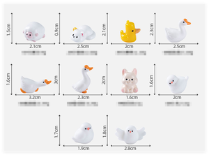 Bureau petits ornements dessin animé salon jardin décoration résine animal artisanat 3D mignon canard oie enfants figurines à collectionner - Product Image 3