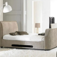 Bestseller Klassisches Schnitzerei Modernes Bett mit TV für Großhandel Smart-Bett mit TV Verstellbares TV-Bett