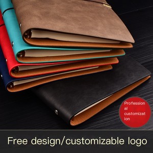 Cuadernos de cuero de negocios A5 B5, carpeta de 6 anillas, planificador con 100 hojas, venta al por mayor, cuaderno diario de hojas sueltas impreso en blanco - Product Image 5
