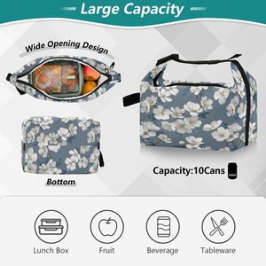 Sac à déjeuner personnalisé motif léopard rose tropical Hawaï, sac isotherme, sac de pique-nique scolaire en plein air - Product Image 5