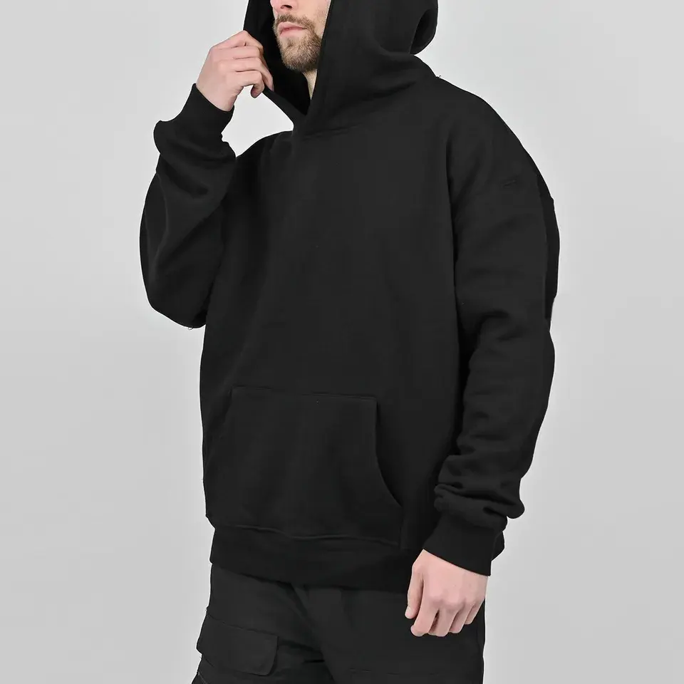 Nouveau Style haute qualité Streetwear polaire mode 330gsm poids lourd épais sans ficelle unisexe sweats à capuche hommes