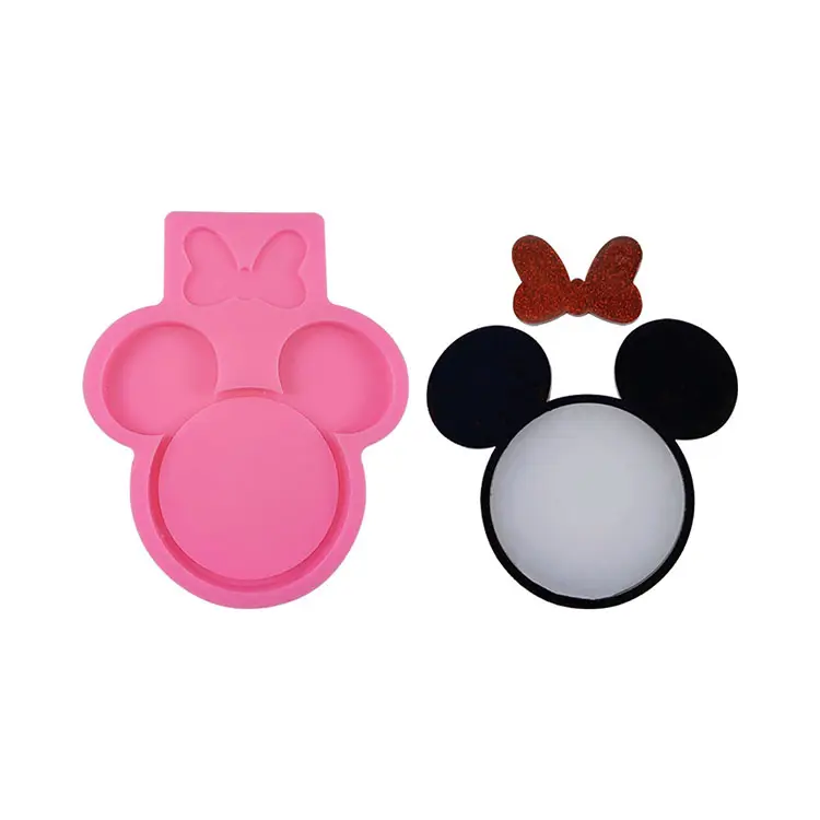 YS DIY3D Cute Mouse Silicone Mold Ring Necklace Key Storage Box Making Coasters Fruit Bowl Making Home Art Decorative Ornaments