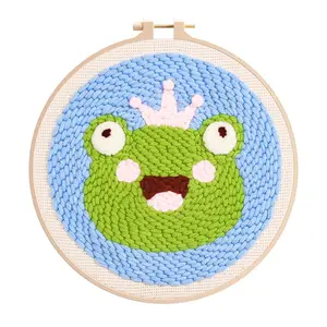 大人のDIYクラフトパンチニードルキット大人に簡単初心者刺Embroideryフープの説明DIYニードルパンチクラフト