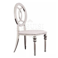 Chaise d'événement de luxe en acier inoxydable argenté pour banquets et mariages