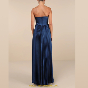 Tubino personalizzato senza spalline per donne che dimagrisce il Design su misura tinta in tinta tinta con tecnica Casual lungo fino al pavimento per riunioni di festa - Product Image 2