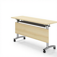 Bureau pliant de style moderne en bois avec roulettes, vente en gros d'usine, conçu pour les réunions de personnel, la formation, l'étude, style panneau en bois