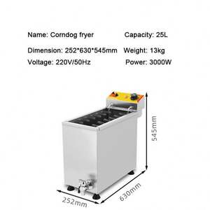 Petite friteuse à gaz manuelle pour corn-dogs et hot-dogs, friteuse à gaz pour aliments frits - Product Image 5