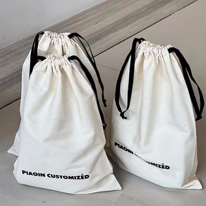 Personalized Eco Friendly Reusable Custom Cotton <b>Canvas</b> Drawstring Bag Natural Biodegradable Material Dust-proof Pouch - Product Image 4