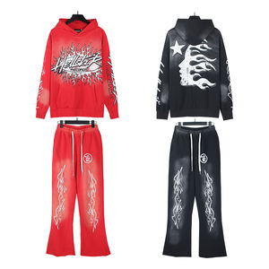 C1872 Penjualan Musim Dingin Hoodie Berkualitas Tinggi Celana Olahraga Tebal Jogger Unisex Set 2 Potong - Product Image 3