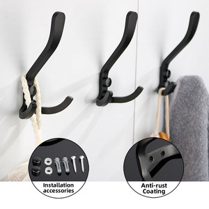 Space Aluminum Clothes <strong>Hook</strong> Bedroom Double Wall <strong>Hooks</strong> <strong>Decorative</strong> Door Mounted <strong>Key</strong> Hat Hanger Fashion Robe <strong>Hook</strong> - Product Image 2