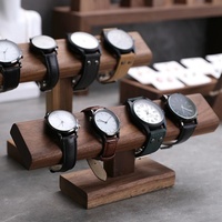 Porte-bracelet en T marron vintage, présentoir pour bijoux, montre, bracelets, présentoir en bois de noyer massif