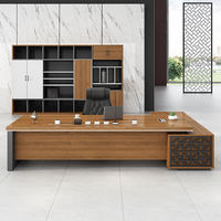 Ensemble de bureau et chaise de direction en bois moderne et durable avec plateau en mélamine pour bureaux et tables de villa et de bureau