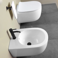 WC intelligent portable en céramique avec réservoir intégré, fonction WC, finition mate orange, certifié CE, pour salle de bain