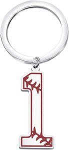 GREPAS GIFTS Porte-clés <span class=keywords><strong>baseball</strong></span> avec initiale, bijou numéro porte-bonheur <span class=keywords><strong>baseball</strong></span>, maillot de <span class=keywords><strong>baseball</strong></span>, pendentif inspirant 0-9 - Product Image 6